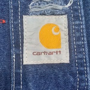 ‼️SOLD‼️Vintage distressed Carhartt Denim Overalls Women’s Size 30 X 34